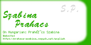 szabina prahacs business card